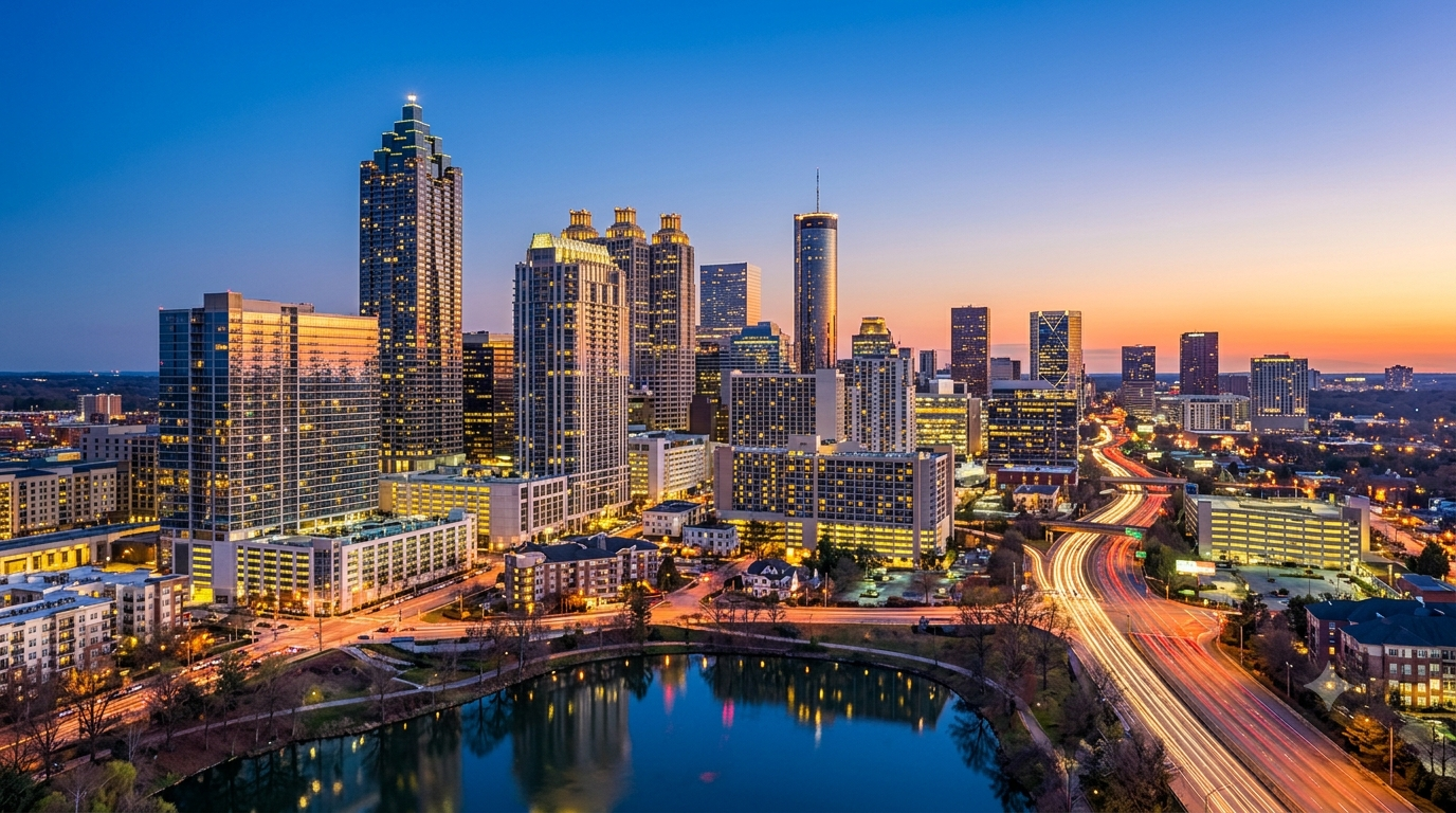 Iconic Atlanta Georgia City Skyline